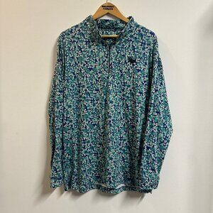 Mens Golf Bad Birdie Long Sleeve Quarter-Zip Shirt AOP Blue Size XL Lightly Used